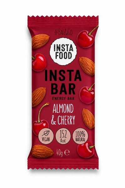 Insta Bar Natural Energy Bar Almond Cherry Chia - 20 pcs