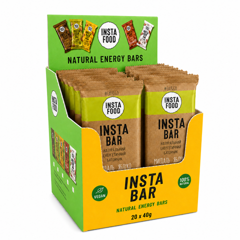 Insta Bar Natural Energy Bar Almond Apple Cranberries - 20 pcs