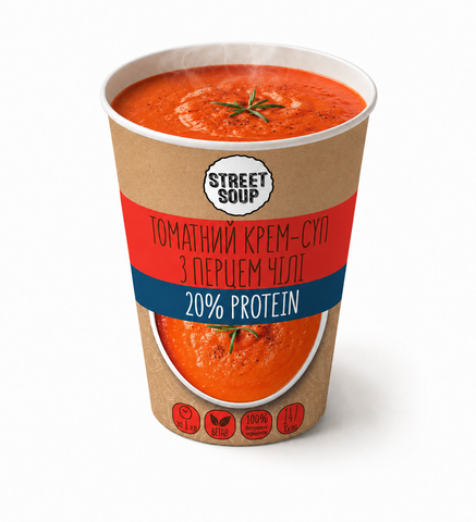 Томатний з перцем чілі крем-суп Street Soup 50 г 10009 фото