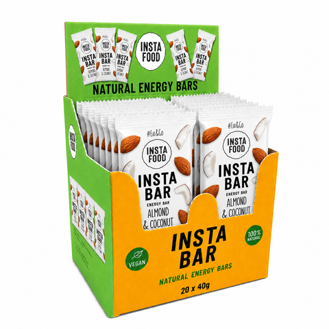 Insta Bar Natural Energy Bar Almond Coconut - 20 pcs