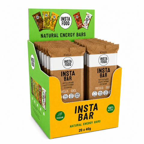 Insta Bar Natural Energy Bar Almond Coconut - 20 pcs